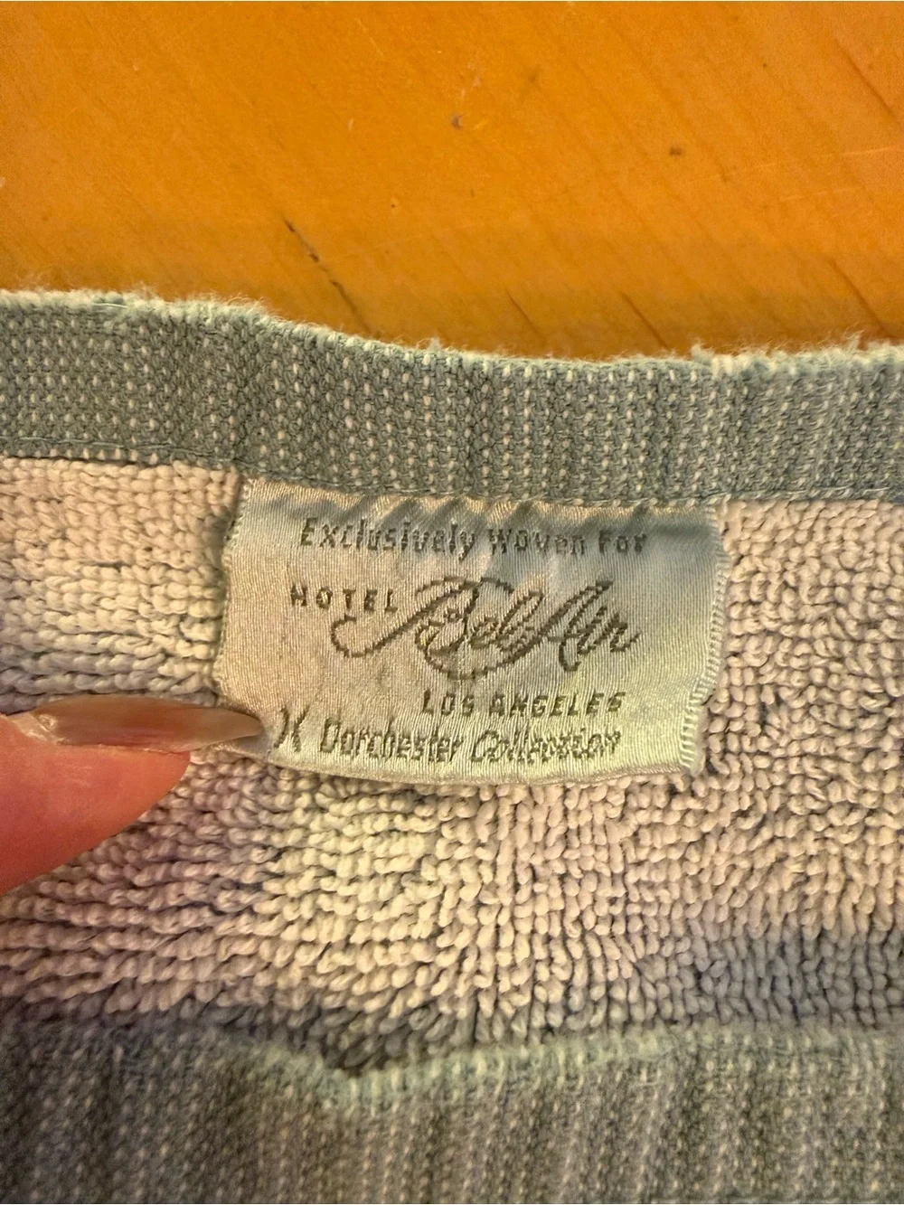 Vintage Hotel Bel-Air Los Angeles Swan Logo Bath Towel 35x65